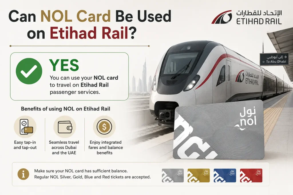 Can NOL Card Be Used on Etihad Rail